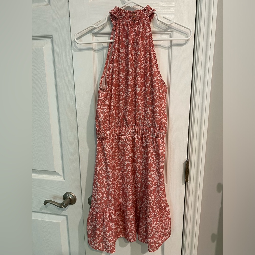 Summer floral sun dress pink Size small - Picture 4 of 4